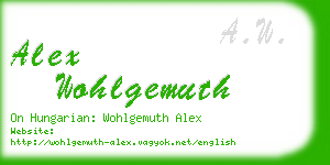 alex wohlgemuth business card